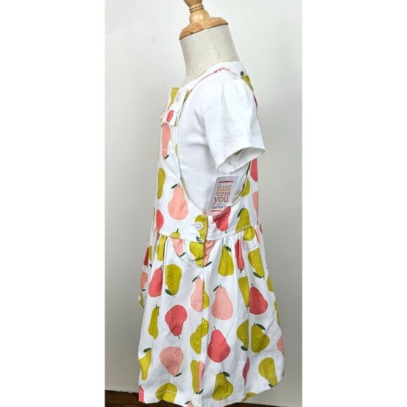 Girls Just One You By Carters Pear Print Dress & White T-Shirt Set 3T and 4T av - Picture 5 of 10